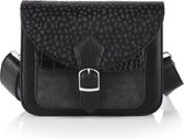 Michelle Bags & Accessories - handtas - compact schoudertas - crossbody tas - dames - cadeautip - zwart- cheetah - print