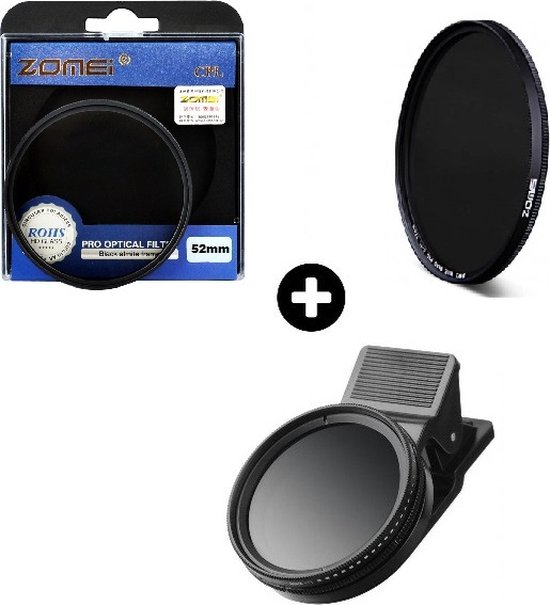 Foto: Zomei 52mm polarisatiefilter cpl lens filter set polarisatie lensfilter met lensclip