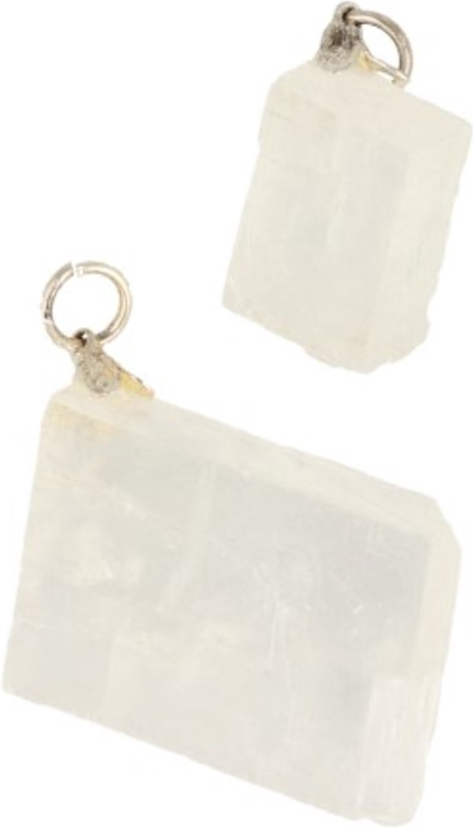 Calciet wit ruw edelsteen hanger