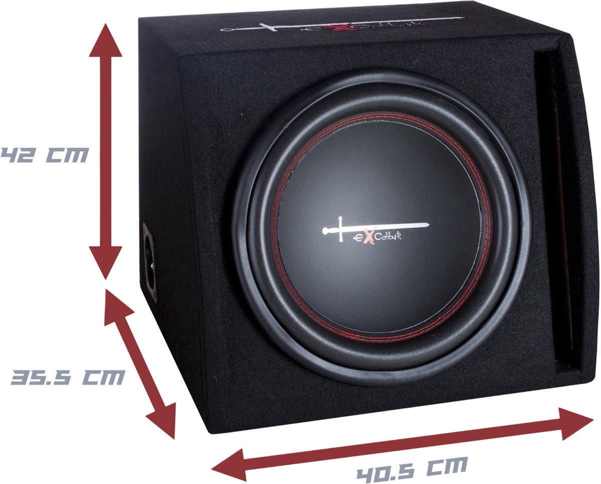 Excalibur Boombox 12'' – Auto Subwoofer in Behuizing – 12 Inch – 1000W Piek / 300W RMS – Bass Reflex – 35Hz–1000Hz – 94dB – 4Ω – foto 4