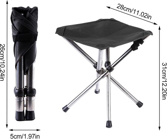 Opvouwbare kruk - Kruk - Mini - Campingstoel - Inklapbaar - Telescopische - Campingkruk met draagtas - geschikt voor metro-vissen - kamperen - bergbeklimmen - Toeristische Vissersstoel Krukje - Strandstoel - Lichtgewicht - 28*6*6cm Mini！ van Hapro — afbeelding 4