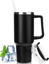 Travel Cup 40oz-1.2 l - Stainless Steel Thermos Cup with Handle and Straw - Drinking Cup To Go - 1.2 Liter - Tumbler - Mug - Thermos Mug - Thermos Flask - Thermos