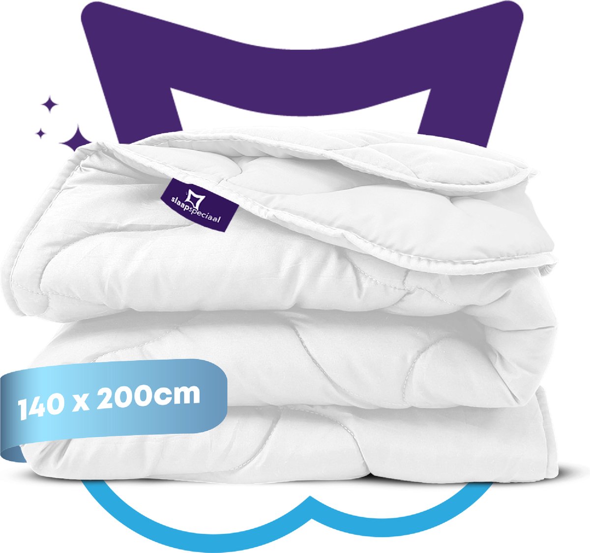Slaapspeciaal Zomerdekbed - Essential White Series | 140x200 - Dekbed Geschikt Voor Zomer - Anti Allergie Dekbed - Comfort en Ademend - Eenpersoons Dekbed