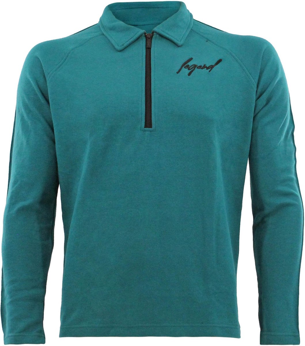 Sweater LA Luxe Lounge half zip Petrol heren/dames katoen L