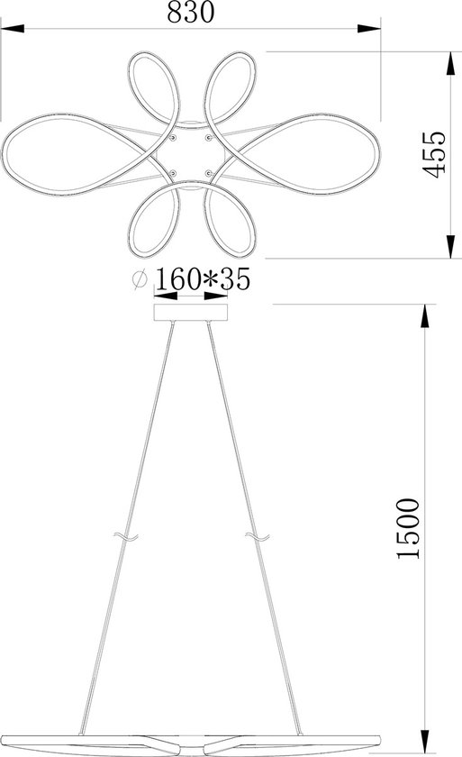 LED Hanglamp - Trion Crowl - 32W - Natuurlijk Wit 4000K - Dimbaar - Rond - Mat Zwart - Metaal