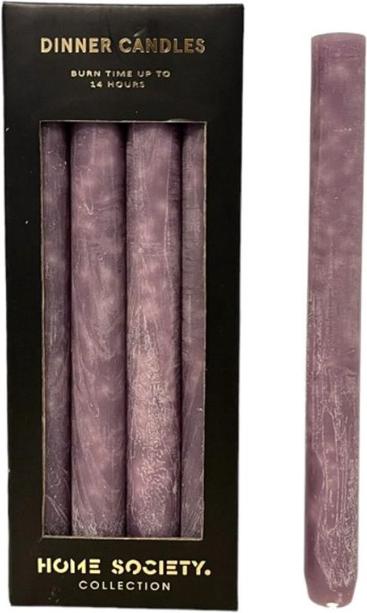 Home Society Dinner Candles Paars