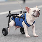Hondenrolstoel voor achterpoten voor kleine honden, gewicht 5.5 - 11 pond - Huisdierenkar met wielen - Hondenbeenbrace en heupsteun - Recover Mobility-blauw S