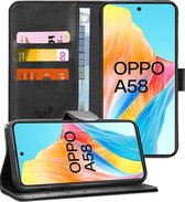 Hoesje geschikt voor Oppo A58 4G - Portemonnee Book Case Zwart