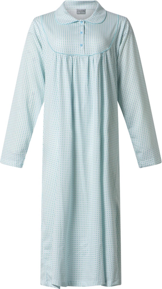 Lunatex klassiek dames nachthemd 224158 met kraag - blauw