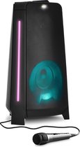 MEDION MD 43552 Bluetooth®-luidspreker, karaokemachine, partybox, microfoon, lichteffecten, 2 x 22 W RMS, geluidssysteem, zwart