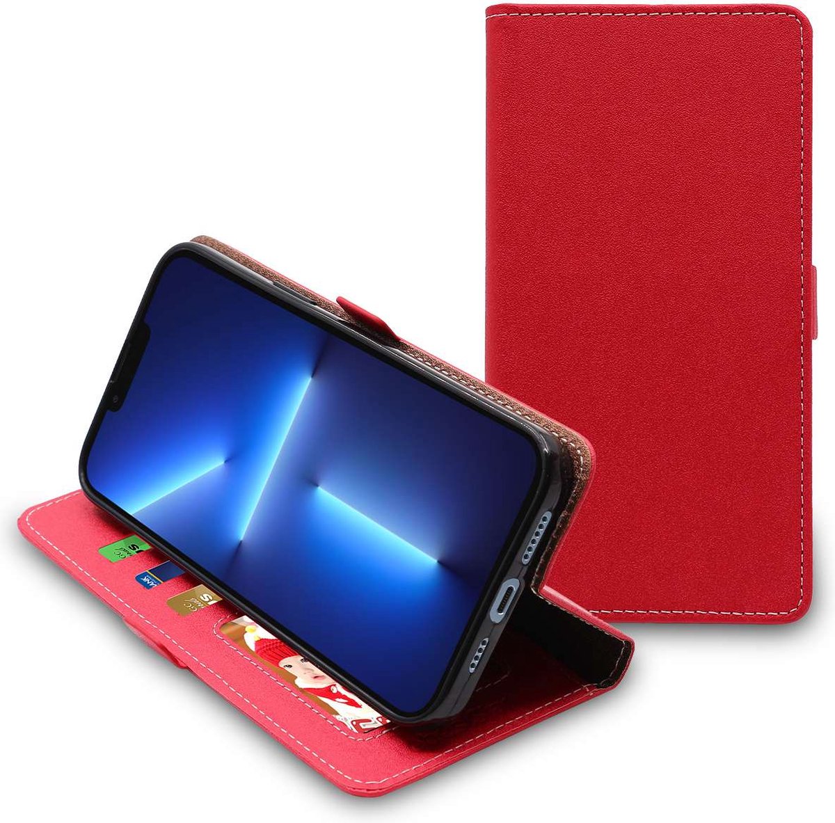 ebestStar - Hoes geschikt voor iPhone 13 Pro Max Apple, Wallet Etui, Book case hoesje, Rood