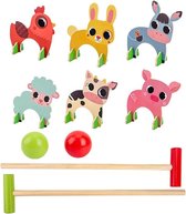 Dierencroquetset houten croquetspel cartoon golfspeelgoed speelbal outdoor familiespellen - educatief speelgoed voor kinderen en volwassenen