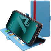 ebestStar - Hoes voor Samsung A50 Galaxy SM-A505F, Wallet Etui, Book case hoesje, Blauw, Rood