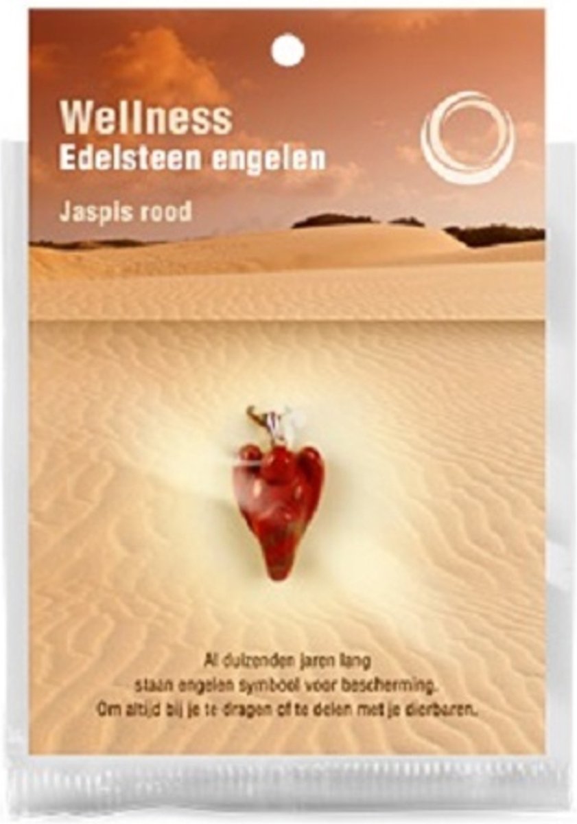 Ruben Robijn Engelen hanger + kaart Jaspis rood