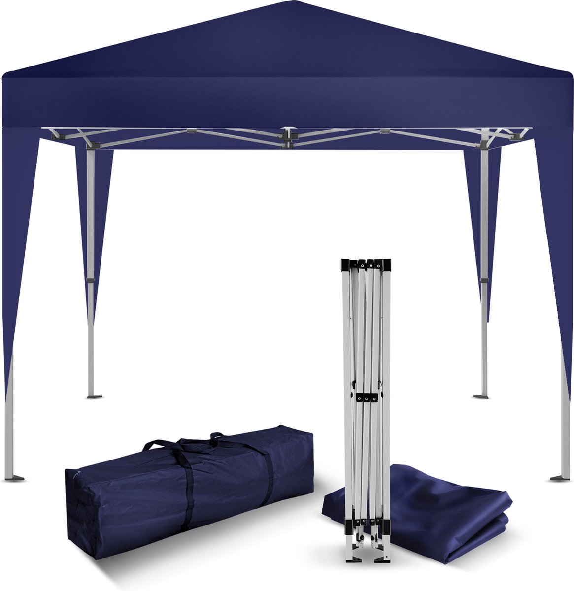 Bol.com Kronenburg Vouwtent Partytent 2 x 2m, Kleur Blauw - Zonder Zijelement - Waterdicht Pavillon - UV-bescherming 50 aanbieding