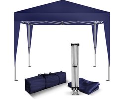 Kronenburg Vouwtent Partytent 2 x 2m, Kleur Blauw - Zonder Zijelement - Waterdicht Pavillon - UV-bescherming 50