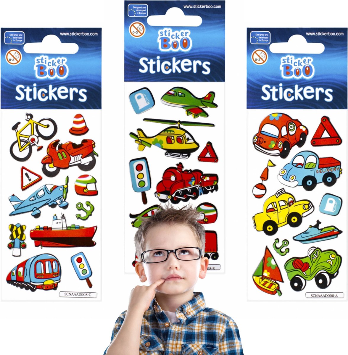 Kleurrijke Vervoer Sticker Set, Stickers voor Kinderen