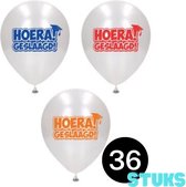 Ballonnen Geslaagd - 36 stuks - Diploma - Hoera Geslaagd versiering - Feestversiering - 30cm - Geschikt voor helium - Afgestudeerd - Graduated - Decoratie - Verjaardag - Feest - Latenballonnen - Ballon - Helium Ballonnen