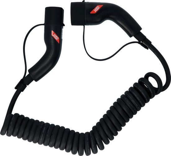Câble de charge en spirale Carpoint pour voiture électrique Type2>2 32A 1ph 6 mètres