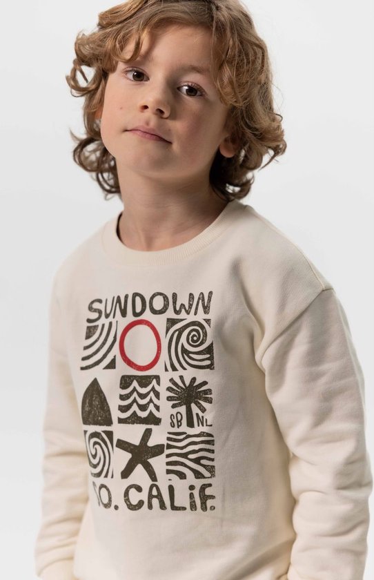 Sissy-Boy - Off-white sweater met groene print