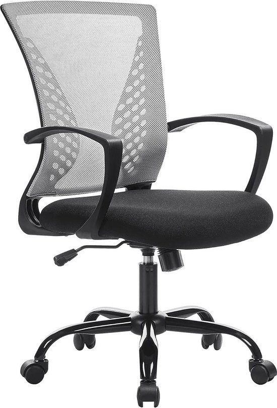Ergonomische Bureaustoel - Bureaustoelen voor Volwassenen en Kinderen - Gaming Stoel - Chair - Zwart met Grijs