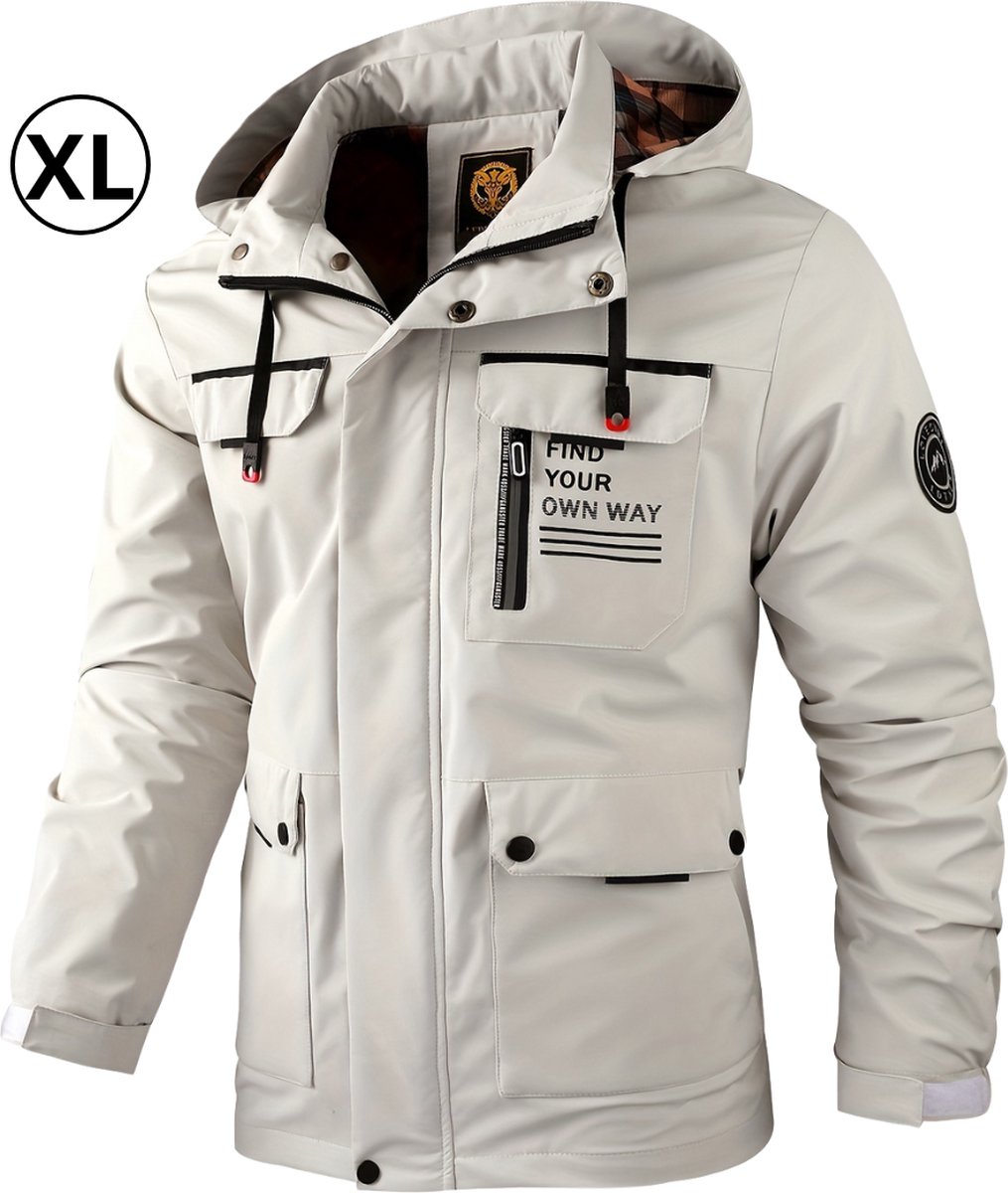 Nivard Windjas Voor Heren Parka Herst & Lente Jas Volwassen Wit