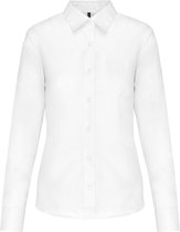 Blouse Femme L Kariban Manche longue White 65% Polyester, 35% Katoen