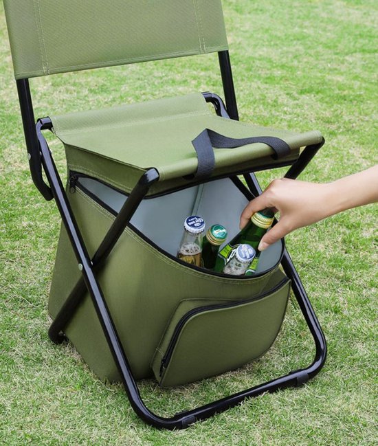 Opvouwbare stoel - Vistoeltje Met Tas en Rugleuning - Viskrukje - Geïsoleerde diepvries opbergtas - Campingstoeltje Opvouwbaar - met Opbergtas - heel sterk - stabiel - Draagvermogen 125KG - 10L van Adventure Goods — afbeelding 5