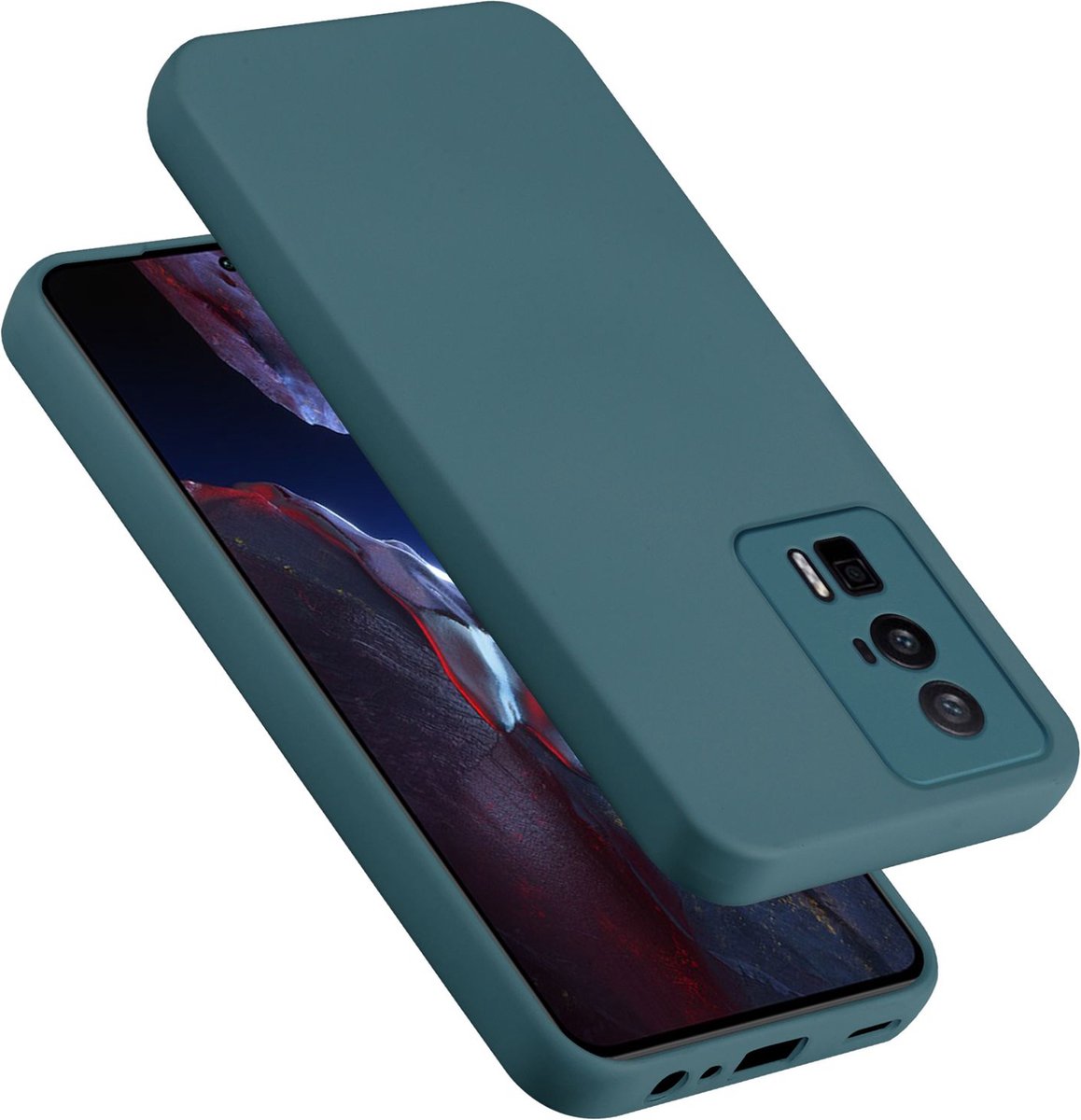 Cadorabo Hoesje geschikt voor Xiaomi Poco F5 Pro in LIQUID GROEN - Beschermhoes gemaakt van flexibel TPU silicone Case Cover