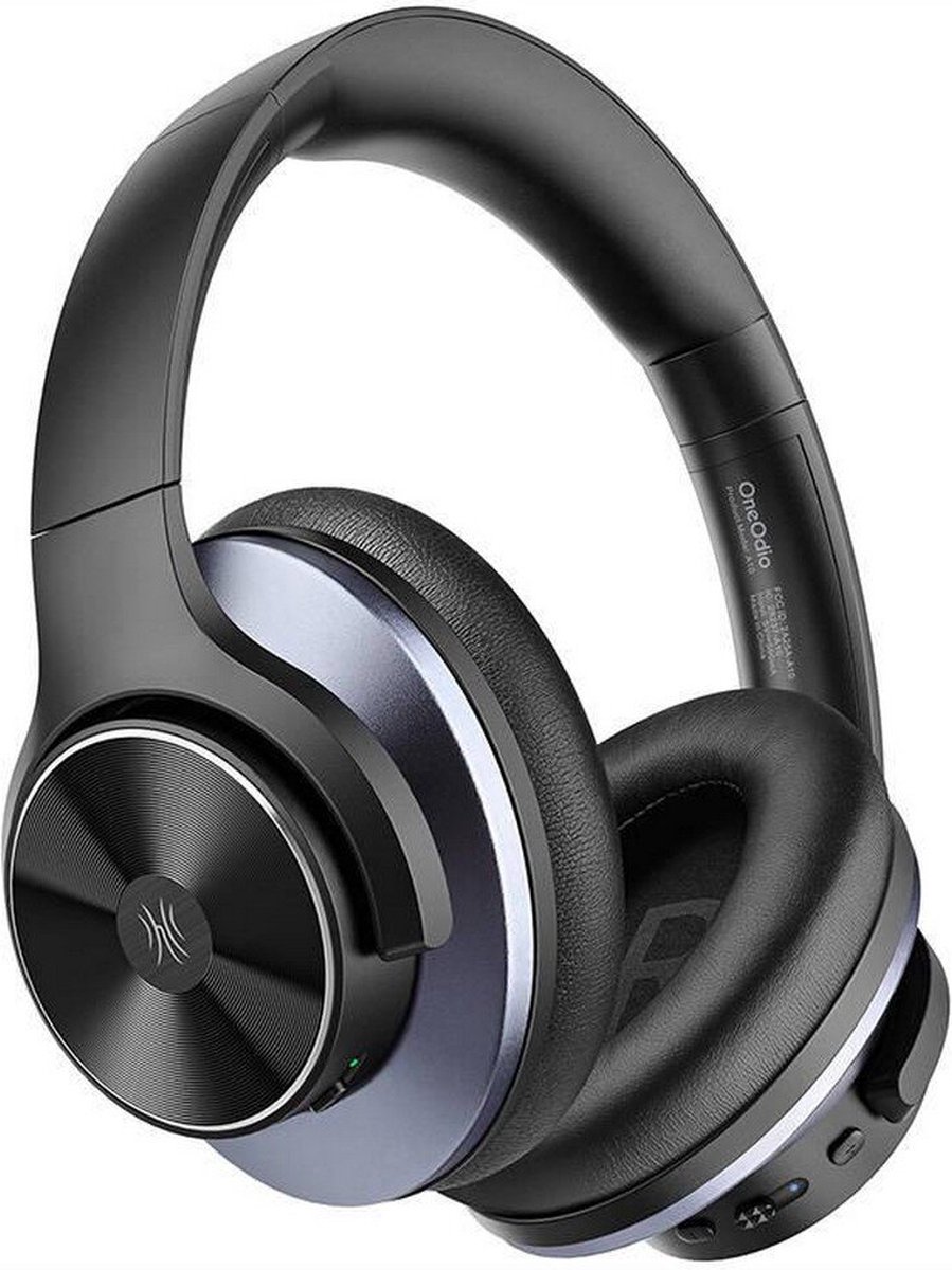 OneOdio A10 Over Ear headset Bluetooth Stereo Zwart, Blauw High-Resolution Audio, Noise Cancelling Headset