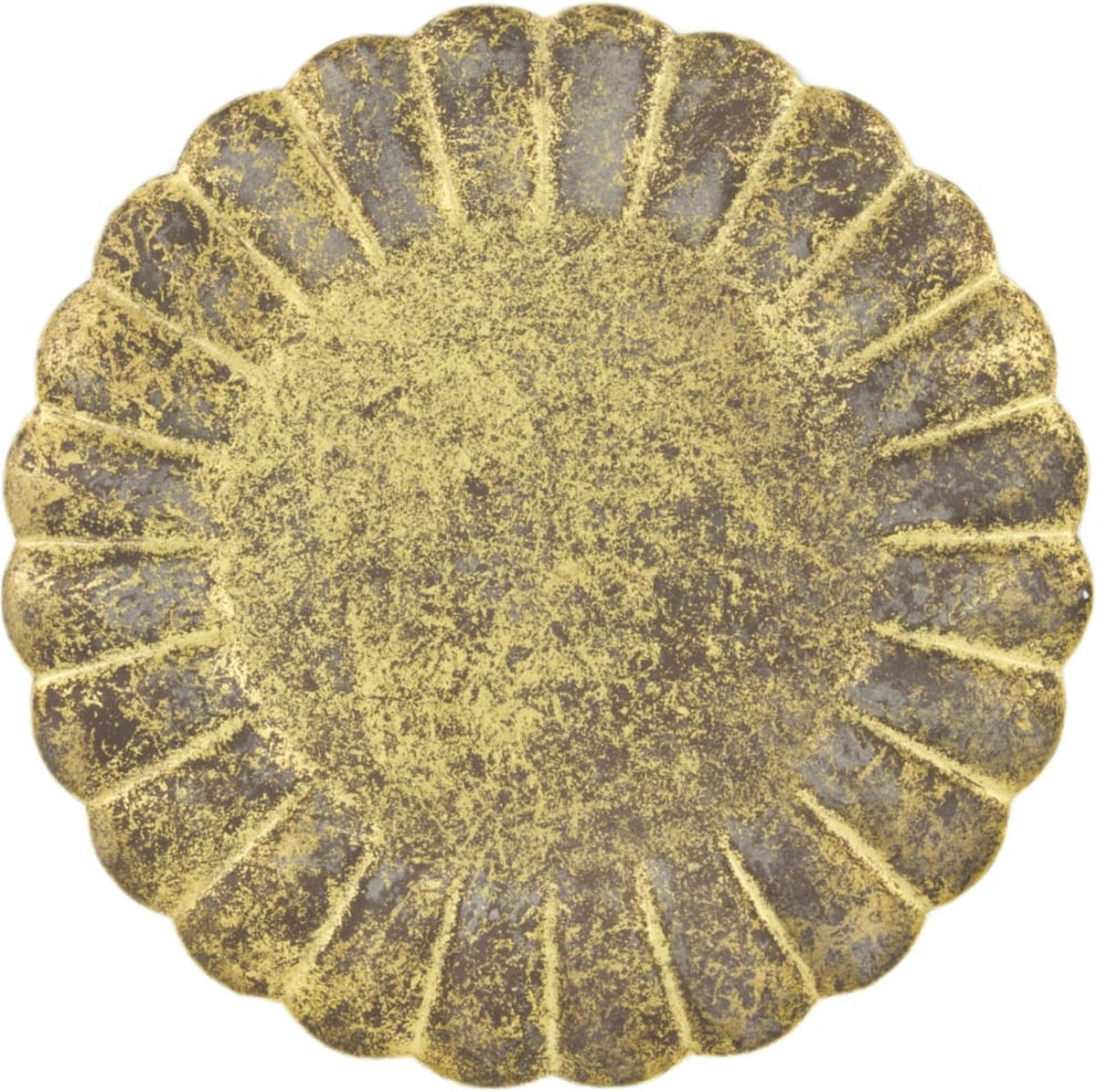 DKNC - Tray round metal 27.7x27.7x2cm - Goud