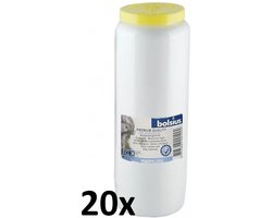 20 stuks Bolsius noveen kaarsen nr. 12 wit transparant 180/67 (192 uur)