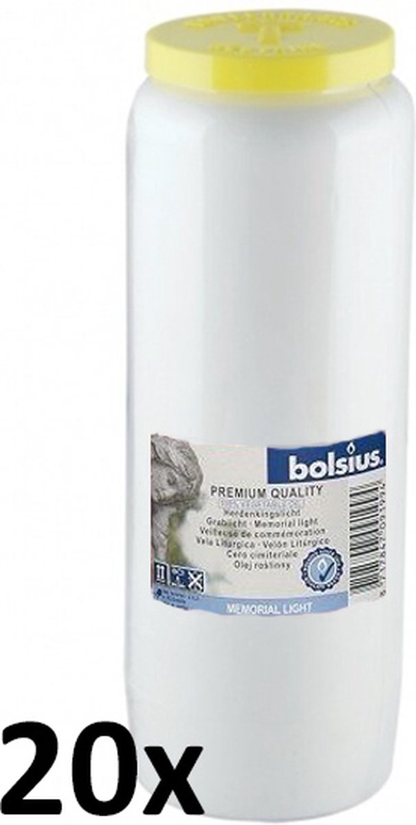 Bolsius 20 stuks Bolsius noveen kaarsen nr. 12 wit transparant 180/67 (192 uur)