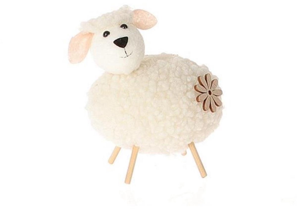 Deco schaap op pootjes h6cm wit