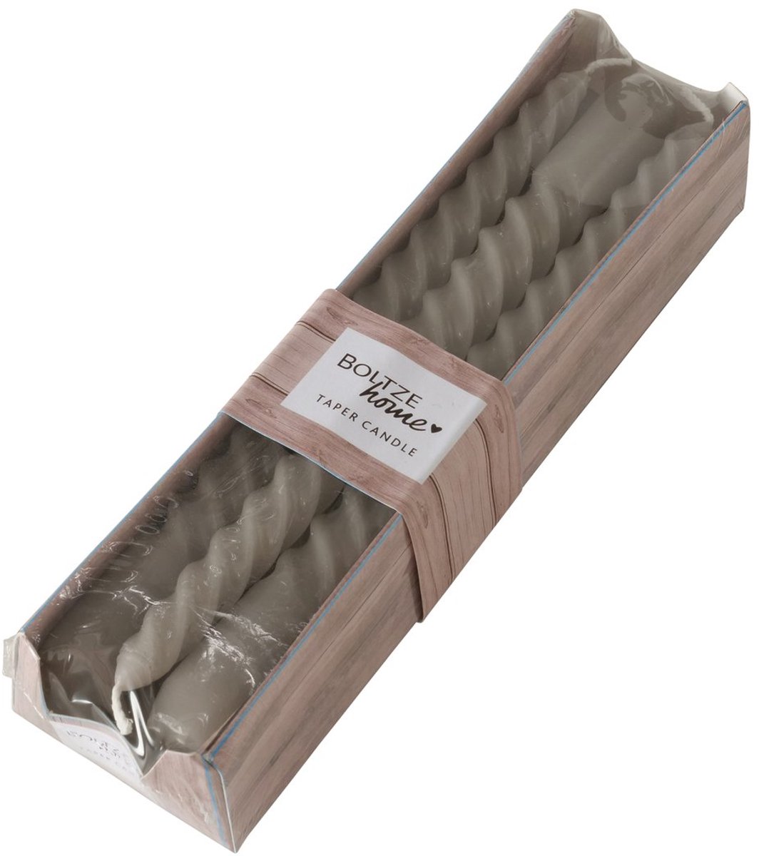 Kaarsen Twisto doosje a 6 stuks taupe
