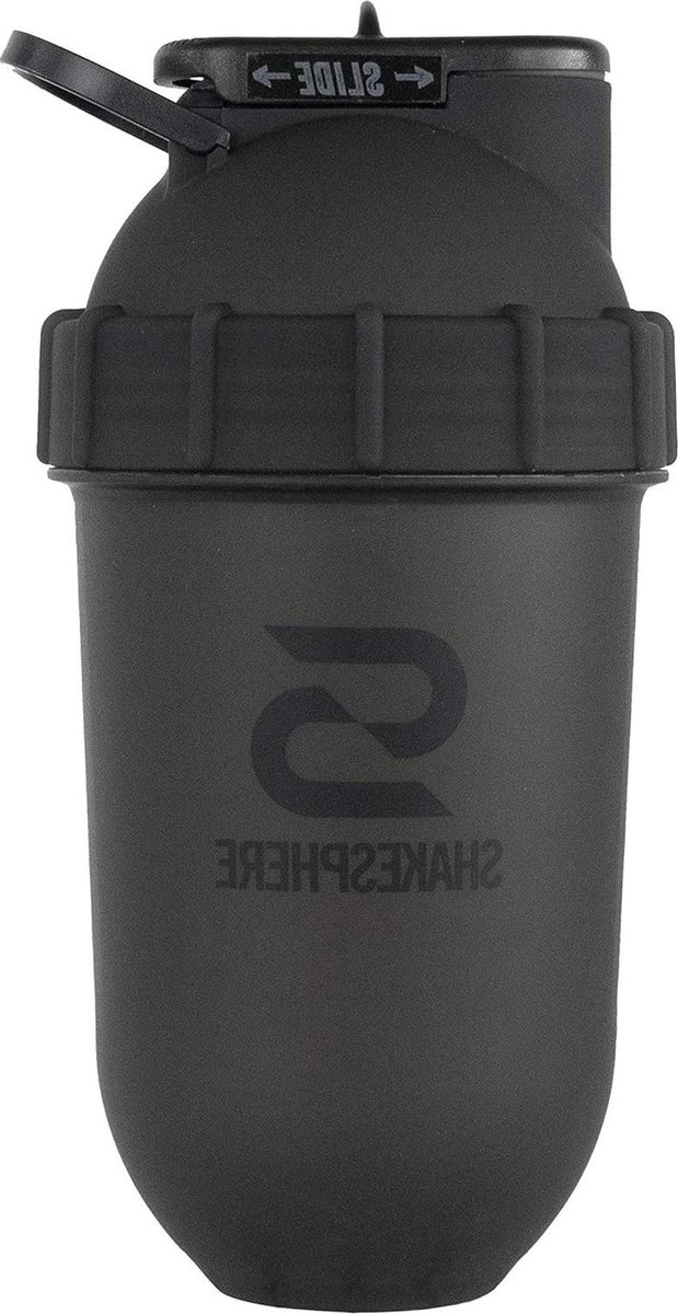 Goedkoopste Protein Shaker Fles 700ml - Capsule Shape Mixing - Gemakkelijk Opruimen - Geen Blending Ball - BPA Vrij - Mix & Drink Shakes Smoothies - Frosted/Black
