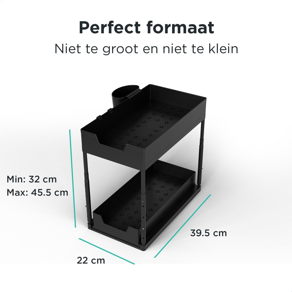 Syver Gootsteenkast Organizer - Keukenkast Organizer - In hoogte verstelbaar - Gootsteenkast - Inclusief microvezeldoekjes — cadeau in Cadeau-ideeën - foto 6