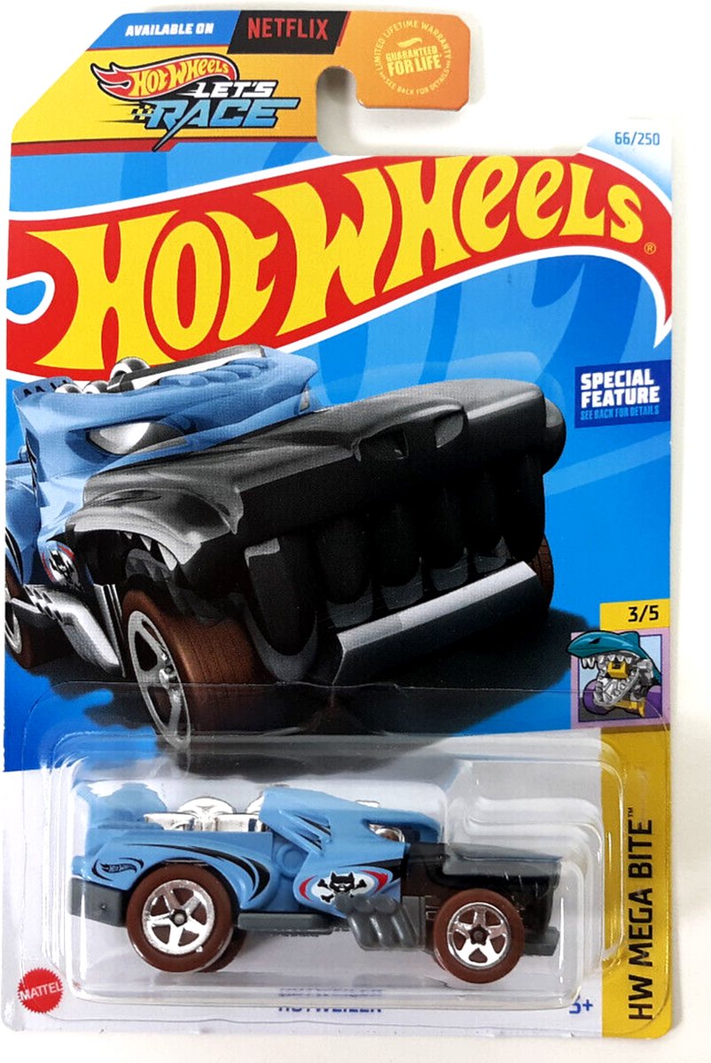 HOT WHEELS HOTWEILER BLUE 66/250 (1:64) 3/5 HW MEGA BITE 3/5