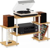Bol.com Platenspeler Meubel - Turn-N-Tube No Tools Entertainment Center TV-Meubel Beuken/Wit 1054 x 58 x 295 cm aanbieding