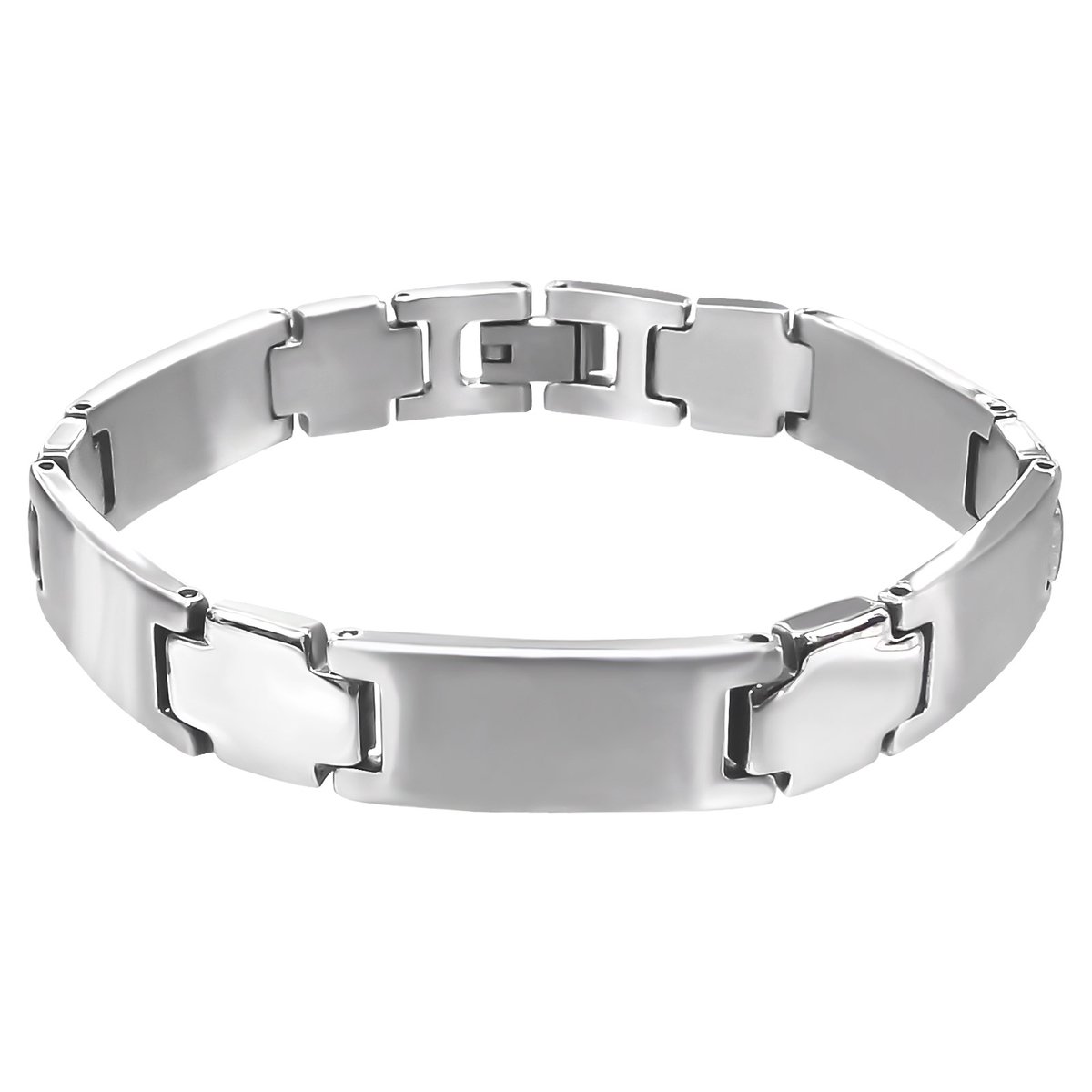 Heren armband rvs half mat