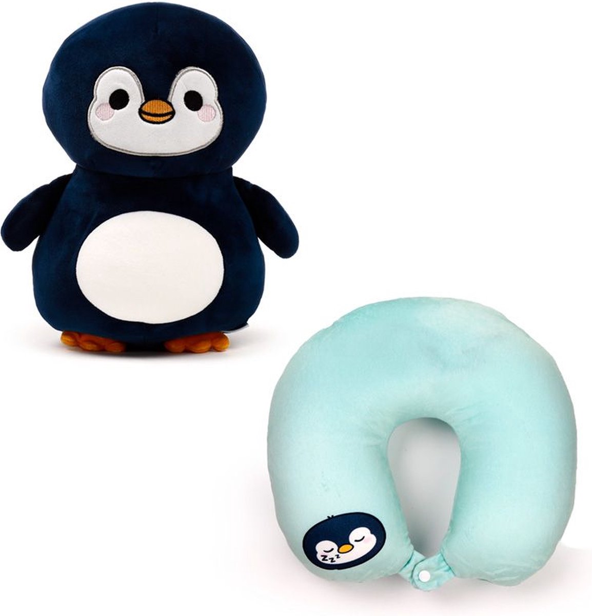 Puckator Swapseazzz adoramals pinguin 2-in-1 pluche reiskussen- nekkussen