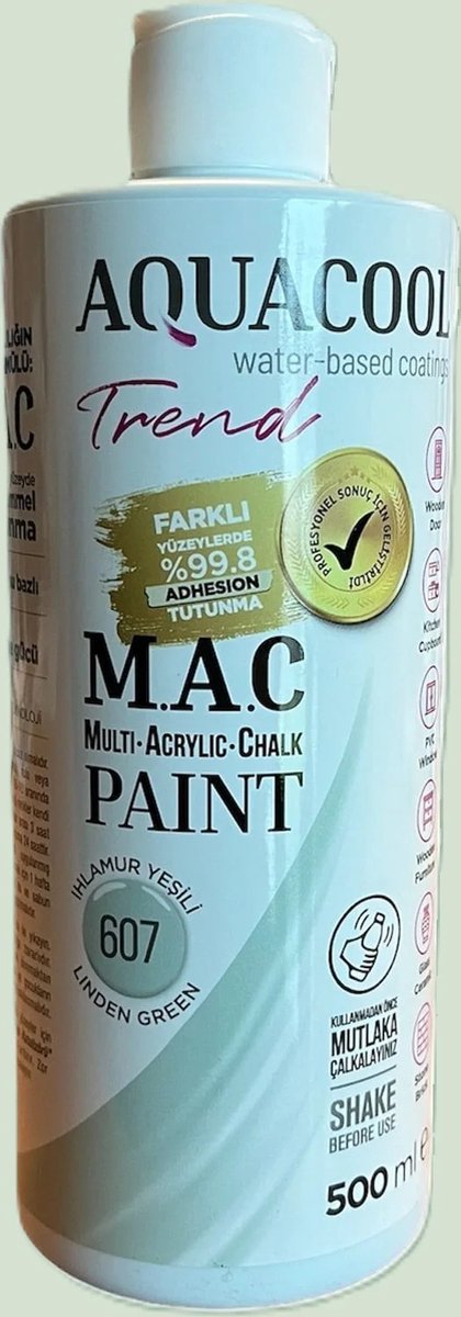 Aquacool Trend Linden Groen - Keukenkasten verf - Tegelverf - Metaalverf - Radiator verf - Aanrecht bladverf - Glasverf - Porseleinverf