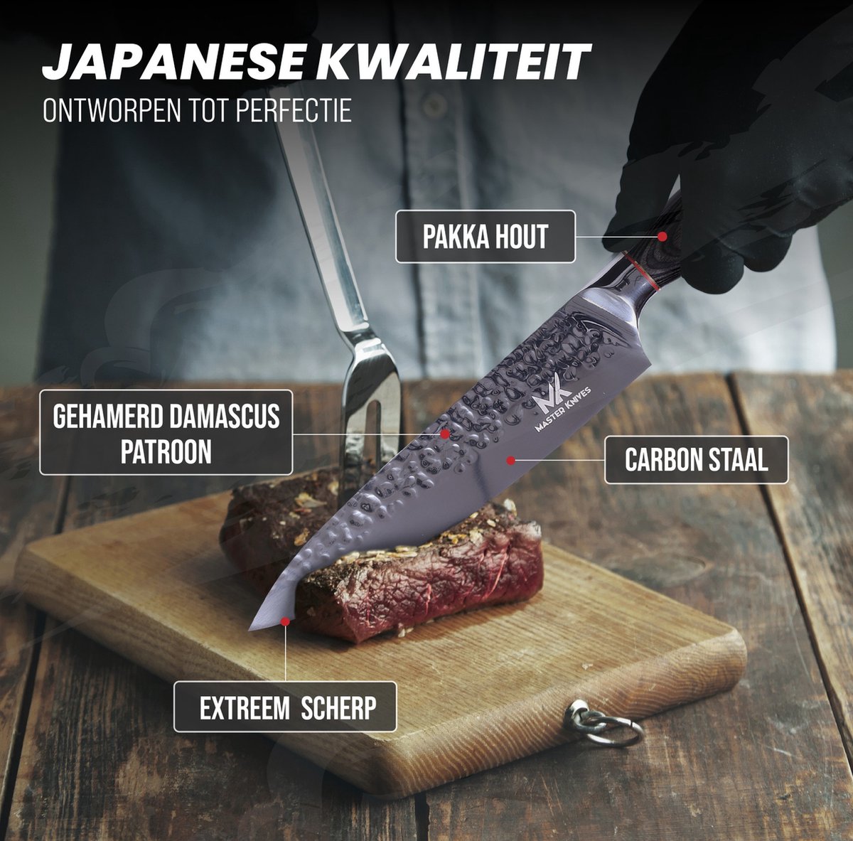 Professioneel Japans Koksmes 20 CM van Master knives — cadeau in Kookcadeaus - foto 5