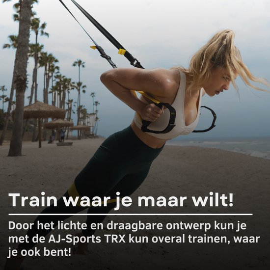 AJ-Sports Suspension trainer Pro - Resistance training - Calisthenics - Training straps - Complete training set - Inclusief draagtas - Fitness - Calisthenics - Crossfit
