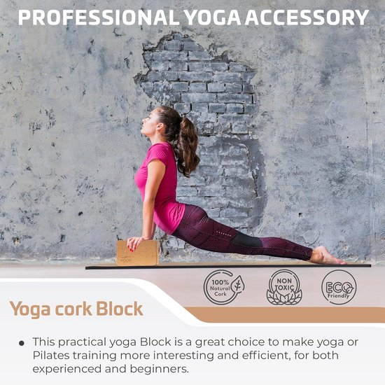 Yoga Kurkblok - Duurzame Natuurlijke Ecologische Kurk - Taco Yoga Pilates Fitness - Yogablok Kurk van SMUKYOGA — afbeelding 4