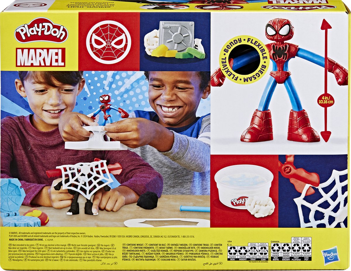 Play-Doh Marvel Spider-Man Werp en Snij Speelset - Boetseerklei - Inclusief 2 figuren - Spider-Man - Venom