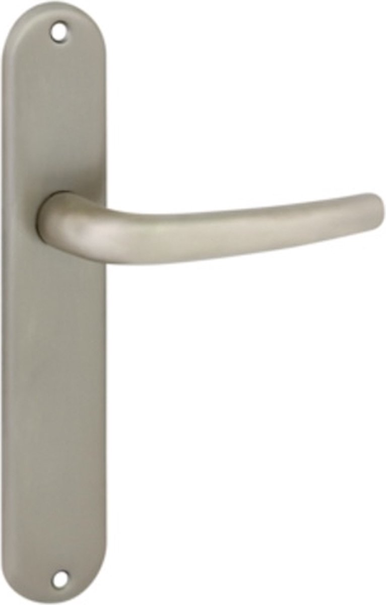 Deurklink set Ankara - Langschild - Blind - Binnendeur - Mat vernikkeld - Messing - Zilver