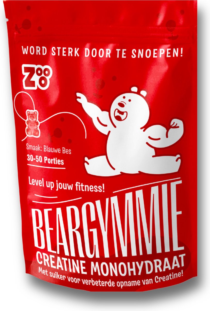 Goedkoopste Zooo Nutrition - Creatine - Creatine monohydraat - Voedingssupplement - Geen Poeder nodig - 150 beertjes (30-50 doseringen) - Vegan - Blauwe Bes(te