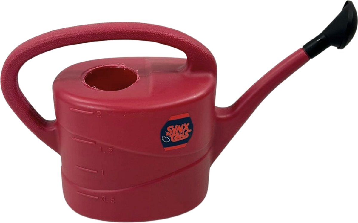 Synx Tools Gieter 2L Kunststof bordeaux rood - Gieters - gieter - gieters voor binnen - gieter binnen - gieters voor buiten