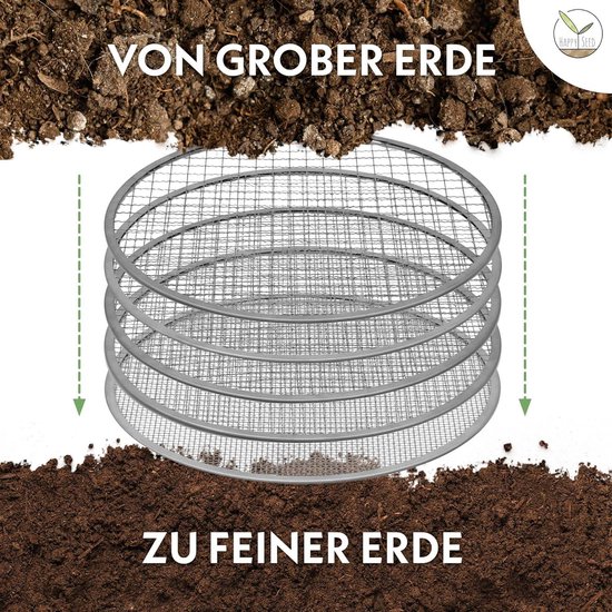 4 stuks tuinzeef van roestvrij staal, tuinzeef aarde, aardezeef